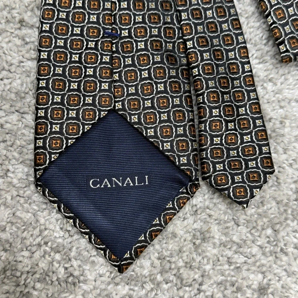Canali Thick Silk Tie Necktie Italy men's size (3.75 x 59)